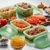 Кутия за съхранение на храна REUSE AND REDUCE, комплект 3 бр., зелена, силикон, Lékué