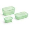 Кутия за съхранение на храна REUSE AND REDUCE, комплект 3 бр., зелена, силикон, Lékué