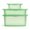 Кутия за съхранение на храна REUSE AND REDUCE, комплект 3 бр., зелена, силикон, Lékué