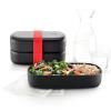 Кутия за обяд LUNCHBOX TO GO 1 l, с прибори, черен / черен, Lékué