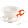 Чаша за чай с чинийка и лъжица I-WARES, оранжева, Seletti