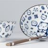 Купички и пръчици за хранене MANEKI CAT BLUE 400 мл, комплект 2 бр., MIJ 