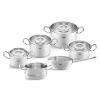 Комплект кухненски съдове ORIGINAL PROFI, 6 бр., сребрист, неръждаема стомана, Fissler
