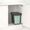 Кош за отпадъци за вграждане SORT & GO, 2x 15 л, тъмносив/нефритенозелен, пластмаса, Brabantia