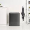 Кош за отпадъци с бутон BO TOUCH BIN, 2x 30 л, тъмносив, стомана, Brabantia
