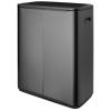 Кош за отпадъци с бутон BO TOUCH BIN, 2x 30 л, тъмносив, стомана, Brabantia