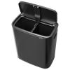 Кош за отпадъци с бутон BO TOUCH BIN, 2x 30 л, тъмносив, стомана, Brabantia